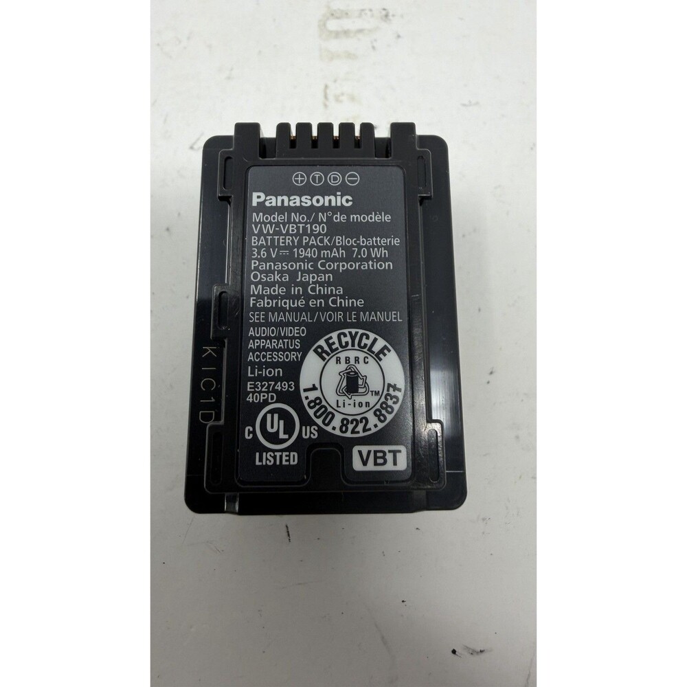 Panasonic VW-VBT190 3.6V, 895 mAh, 3.3WH Genuine OEM Battery